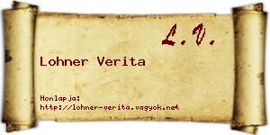 Lohner Verita névjegykártya
